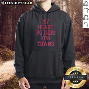 Awesome Karl Anthony Towns New York Knicks NBA My Heart Pounds For Towns Hoodie showcasing vibrant team colors and graphics.