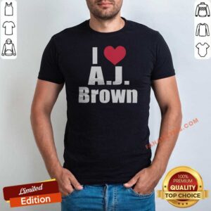 Hot I Heart AJ Brown Philadelphia Eagles NFL shirt optimized for showcasing fan pride.