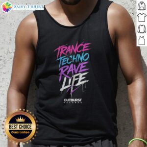 Funny Trance Techno Rave Life Outburst Records Tank Top showcasing vibrant colors and unique graphics