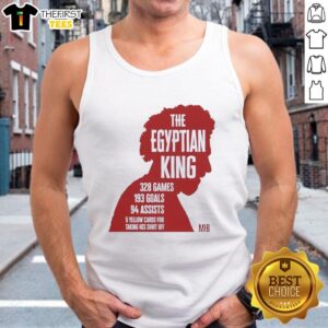 Premium Mohamed Salah Liverpool silhouette tank top featuring stats: 328 games, 193 goals, 94 assists - The Egyptian King.