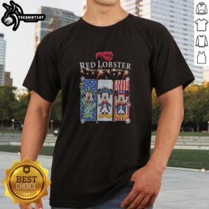 Funny Red Lobster Fresh Fish Live Lobster Mickey Mouse USA shirt featuring a playful seafood graphic on a casual garment