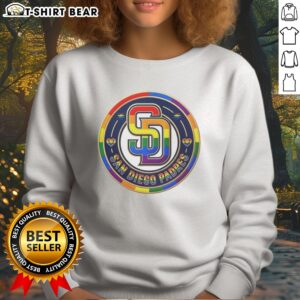 Original San Diego Padres Pride MLB Logo Sweatshirt featuring vibrant colors and a comfortable fit.