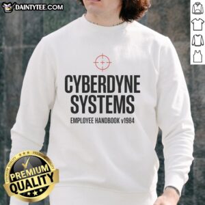 Official Cyberdyne Systems Employee Handbook V1984 Sweatshirt featuring a classic design and soft fabric.