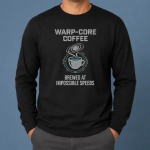 Awesome Warp Core Coffee Brewed At Impossible Speeds Long Sleeve Shirt