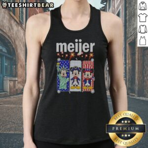 Premium Meijer Mickey Mouse As Statue Of Liberty And Uncle Sam Patriotic Tank top featuring patriotic cartoon design