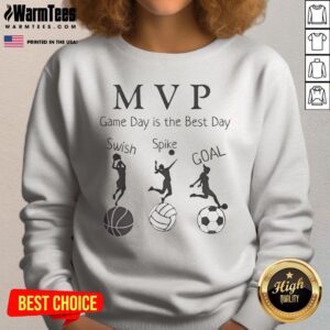 Pretty MVP Game Day Is The Best Day Swish Spike Coal sweatshirt featuring a cozy design for game day enthusiasts.