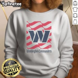 Pretty Washington Commanders American Heritage Wordmark sweatshirt in a vibrant red color with bold lettering.