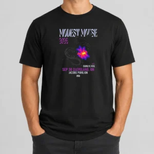 Funny Modest Mouse House Of Blues Anaheim CA Oct 21 2026 Poster graphic on a black short sleeve t shirt