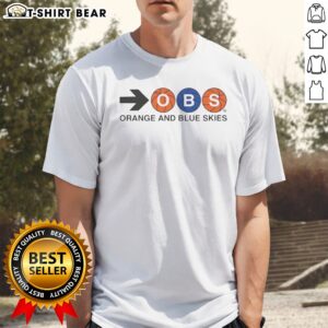 Official Orange And Blue Skies Shirt featuring vibrant orange and blue colors
