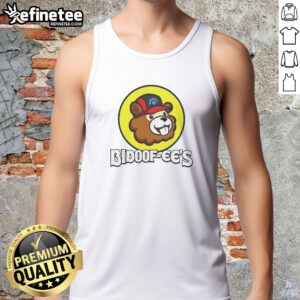 Funny Bidoof Ees Bidoof Buc Ees Logo tank top with bold graphic print on a casual sleeveless shirt