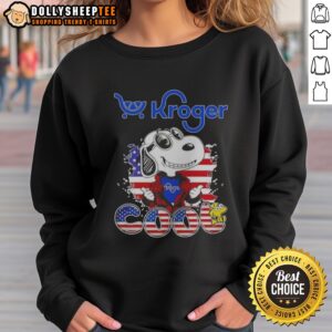 Official Snoopy Woodstock Kroger Peanuts Cool Sweatshirt featuring iconic characters, perfect for Peanuts fans.
