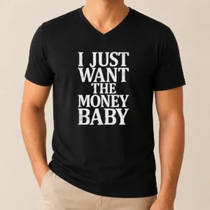 Awesome I Just Want The Money Baby V-Neck Shirt