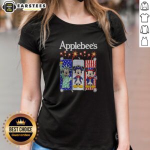 Applebee'S Mickey Mouse USA ladies shirt on ladies shirt