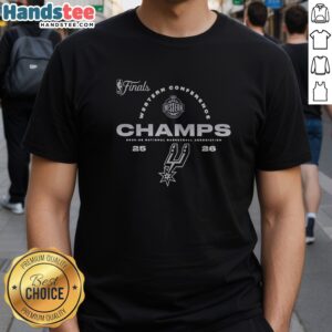 Official San Antonio Spurs 2026 NBA Western Conference Champions Shirt displayed on a clean background