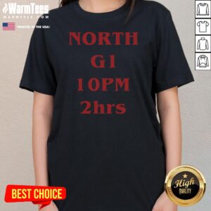 Pretty NORTH G1 10PM 2h ladies tee featuring a unique and eye-catching design.