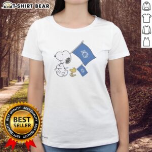 Good Snoopy And Woodstock Holding Orlando Magic Flags To Cheer Ladies shirt design featuring vibrant graphics.