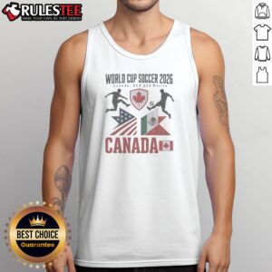Original World Cup Soccer 2026 Canada USA And Mexico Soccer Players Flags Tank Top