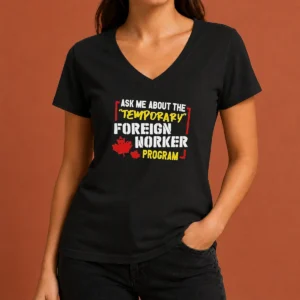 Premium Ask Me About The Temporary Foreign Worker Program V-Neck Shirt