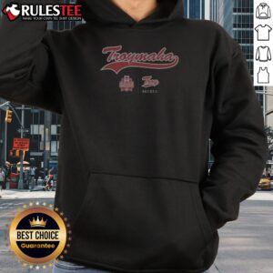 Pretty Nice Troymaha 2020 Mens College World Series Omaha Troy Baseball Hoodie in dark color with front pocket and drawstring hood