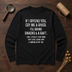 Pretty If I Offend You Cry Me A River Snacks And A Raft Long Sleeve Shirt