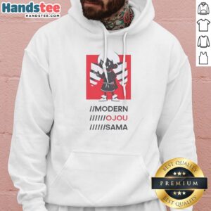Official Modern Ojou Sama Hoodie in black with front pocket and drawstring hood, displayed on a white background