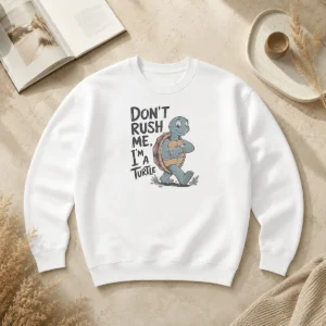 Good Turtle Don'T Rush Me I'M A Turtle Walking With A Wristwatch Funny Animal Sweater