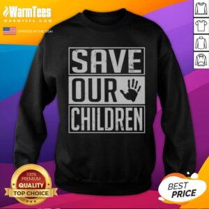 Funny Save Our Children Awareness Vintage sweatshirt displayed in a cozy setting, perfect for casual wear.