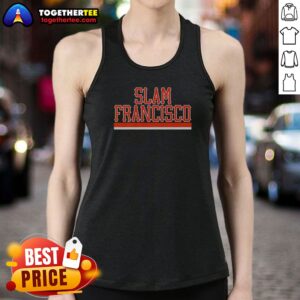 Premium San Francisco Giants MLB Slam Francisco Team Logo Tank top in black with orange and white team logo design