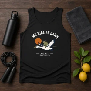 Awesome We Ride At Dawn Not Fast Just Early Duck Frog Tank Top