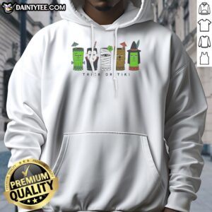 Nice Trick Or Tikifrankenstein Vampire Mummy Werewolf Witch Monster Glasses Hoodie featuring spooky graphics.