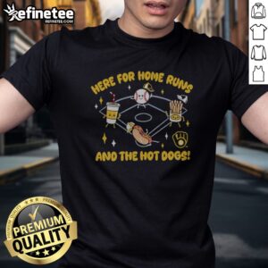 Original Here For Home Runs And The Hot Dogs Milwaukee Brewers Mascot Baseball Logo t-shirt featuring vibrant graphics