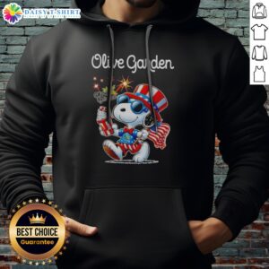 Official Snoopy X Olive Garden Fourth Of July American 250 Years 1776 2026 Fireworks Hoodie featuring festive design