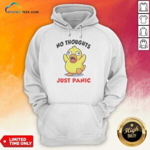 Funny No Thoughts Just Panic Duck Cartoon Anxiety Humor hoodie optimized showing front view on a comfortable pullover hoodie