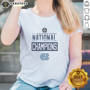 Nice NCAA Division I Baseball National Champions North Carolina Tar Heels 2026 Ladies Shirt in navy blue with team logo and championship year