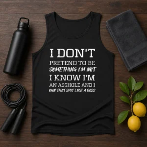 Pretty I Don'T Pretend To Be Something I'M Not I Know I'M An Asshole And I Own That Shit Like A Boss Tank Top
