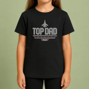 Official Top Dad Top Gun Logo Parody Kids T-Shirt