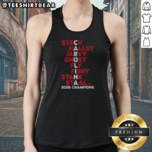Awesome Carolina Hockey Names 2026 Champs Tank Top featuring bold text on a comfortable sleeveless shirt