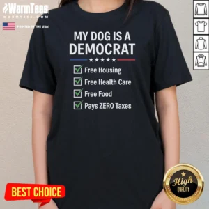 Top My Dog Is A Democrat Ladies Shirt
