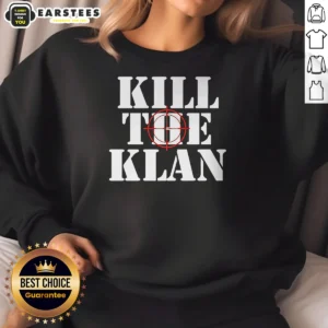 Premium Kill The Klan Anti Racism Crosshair Target Graphic Statement Sweatshirt in charcoal gray with bold front graphic