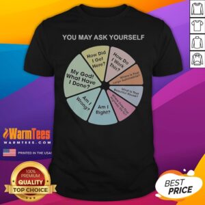Nice Talking Heads You May Ask Yourself How Did I Get Here What Have I Done shirt displayed in a vibrant setting