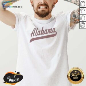 Pretty Alabama Baseball Logo Script Vintage V-Neck Shirt