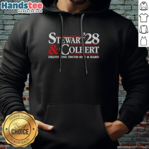 Pretty Stewart Colbert Delivering Truth Hot And Hard Hoodie featuring a bold design and comfortable fit