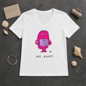 Top Mr Books The Paris Review Literary Reading V-Neck Shirt