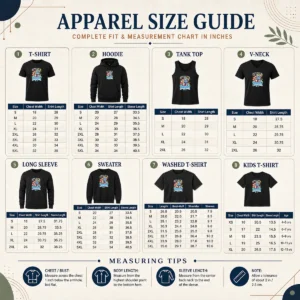 Size chart for Premium North Carolina 20 26 National Champions Tar Heels Baseball with measurements in inches and cm