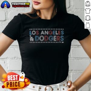 Premium Los Angeles Dodgers Independence Day Macy Star Spangled Retro Ladies shirt featuring a vibrant design