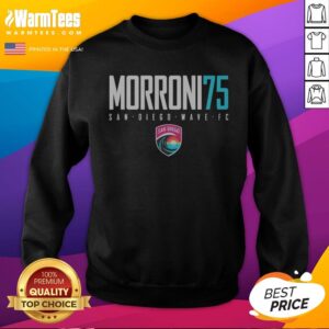 Nice San Diego Wave FC Morroni 75 sweatshirt featuring vibrant team colors and logo.