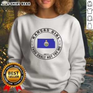 Nice Kansas Girl Thou Shalt Not Try Me Mood 24 7 Kansas State Map Sweatshirt in a cozy setting