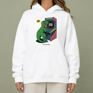 Good Asteroids Game Over Dinosaur Funny Hoodie