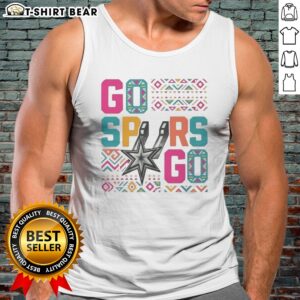 Pretty San Antonio Spurs Go Spurs Go Logo Basketball Team NBA Graphic Tank top featuring vibrant team colors.