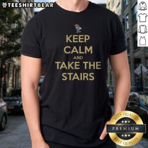 Pretty Georgia Tech Keep Calm And Take The Stairs Mascot Shirt featuring a fun design for Georgia Tech fans.